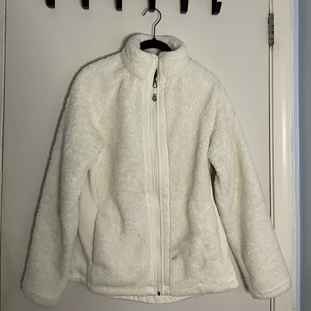 White fleece jacket